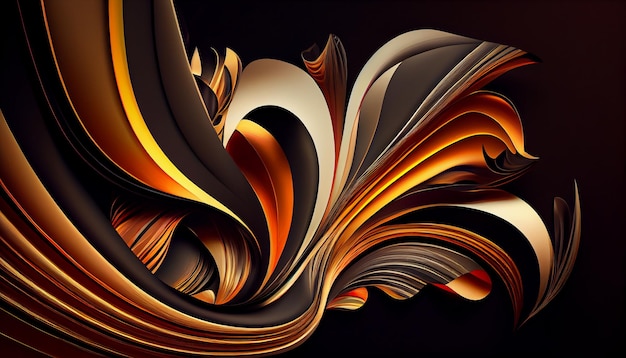 Abstrakcyjna ilustracja tło wzór dekoracji tło krzywa kształt projekt generatywny AI