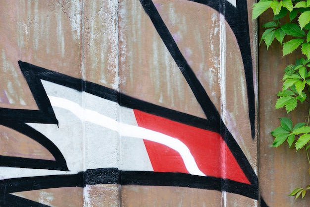 Abstrakcyjna kompozycja graffiti z muralu