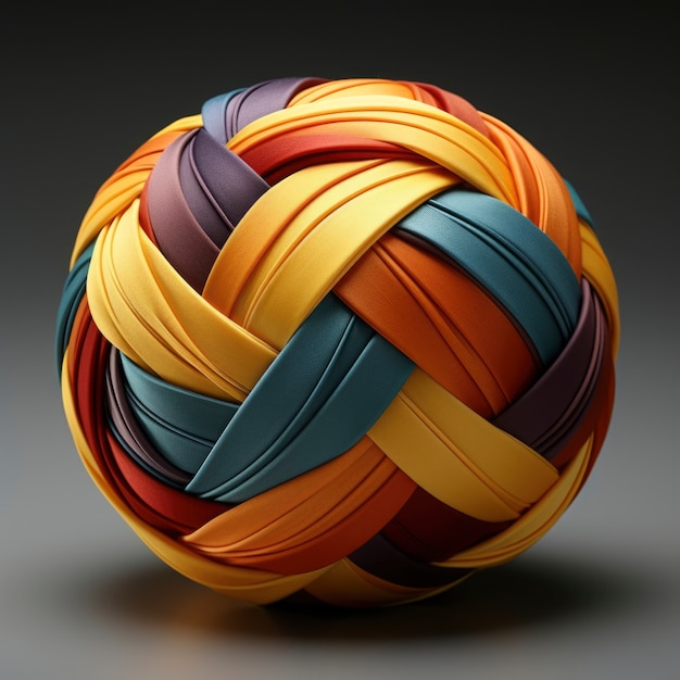 Abstrakcyjna kreatywna kula 3D z efektem kulki przędzy
