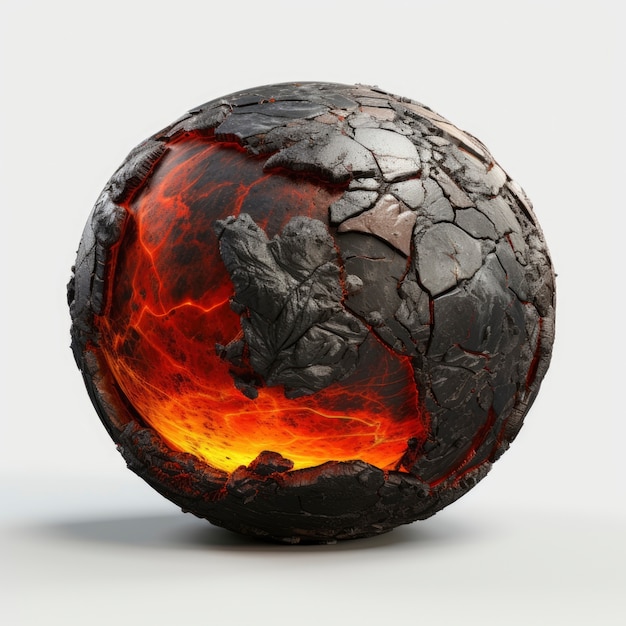 Abstrakcyjna kreatywna kula 3d z efektem ognia