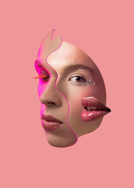 Abstrakcyjne połączenie rysów twarzy