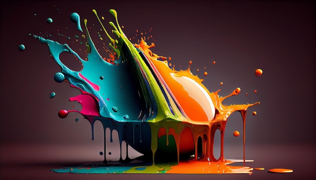 Bezpłatne zdjęcie abstrakcyjne tło farba ilustracja atrament tło kropla kreatywność generowana przez ai