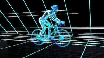 Bezpłatne zdjęcie abstrakcyjne tło rowerzysty xray