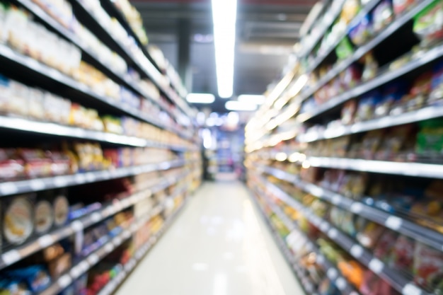 Abstrakcyjny supermarket w sklepie towarowym