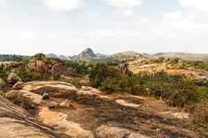 Bezpłatne zdjęcie afrykański krajobraz przyrody z roślinnością i ukształtowaniem terenu