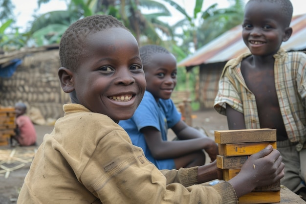 Afrykańskie dzieci cieszące się życiem
