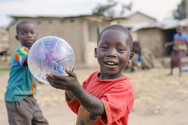 Bezpłatne zdjęcie afrykańskie dzieciaki cieszą się życiem.