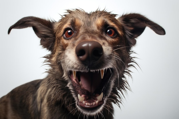 Bezpłatne zdjęcie agresywny portret psa koncepcja szczekania