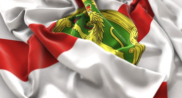 Bezpłatne zdjęcie alderney flag ruffled pięknie macha makro zbliżenie strzał