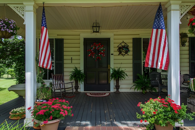 Bezpłatne zdjęcie american colors household decorations for independence day celebration