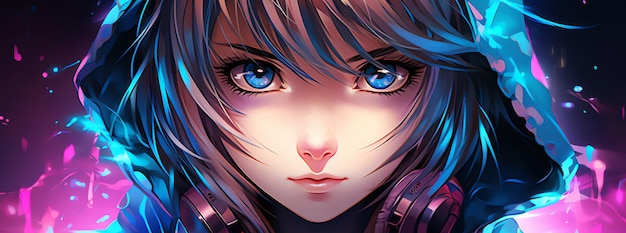Anime dziewczyna twarz AI wygenerowany obraz
