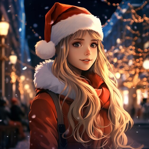 Anime postać świąteczny sezon
