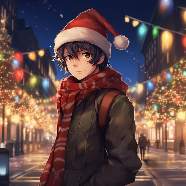 Anime postać świąteczny sezon