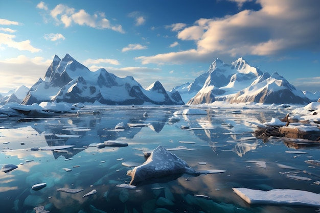 Antarktyczny krajobraz lodowej krainy