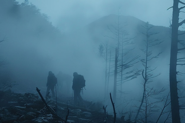 Bezpłatne zdjęcie aokigahara las ciemny styl