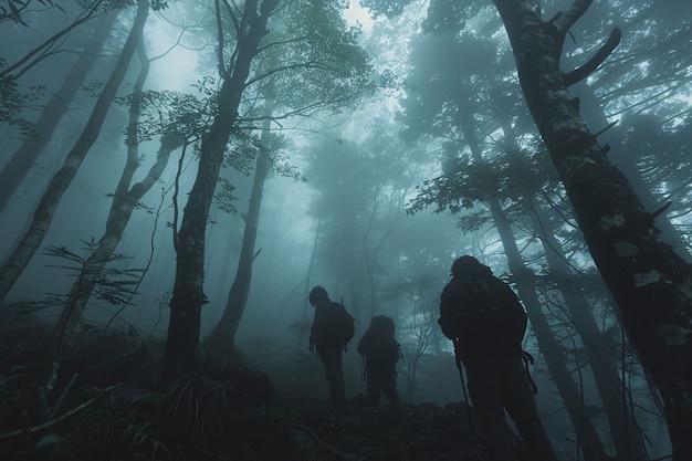 Bezpłatne zdjęcie aokigahara las ciemny styl