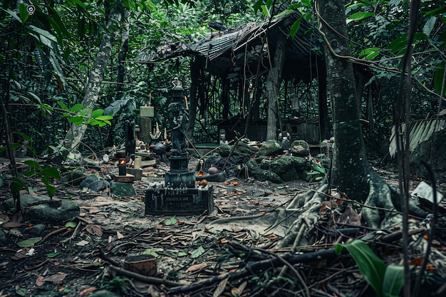 Bezpłatne zdjęcie aokigahara las ciemny styl