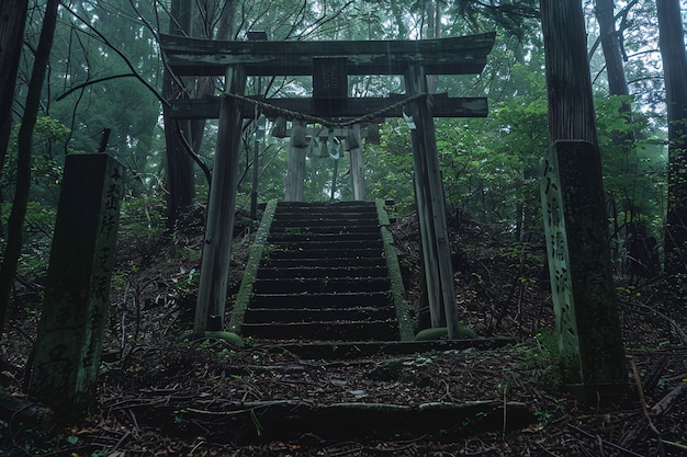 Bezpłatne zdjęcie aokigahara las ciemny styl