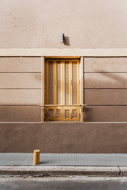 Architektoniczne drzwi budynku w mieście