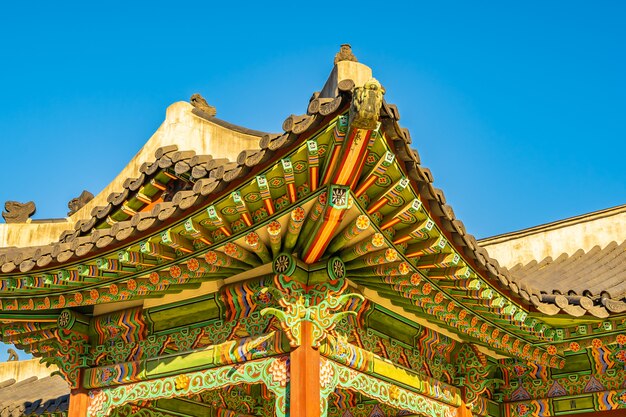 Architektura buduje Changdeokgung pałac w Seul mieście