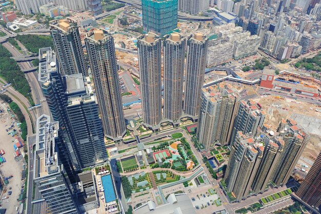 Architektura miejska w Hongkongu w ciągu dnia