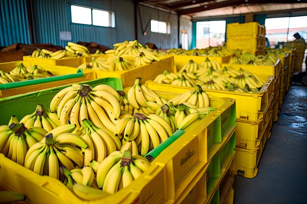 Arrangement świeżych surowych bananów