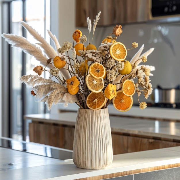 Bezpłatne zdjęcie arrangement z dekoracyjnymi suszonymi owocami i warzywami