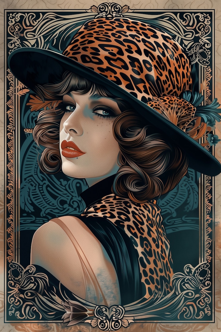 Bezpłatny plik Zdjęcie art nouveau portret pięknej kobiety