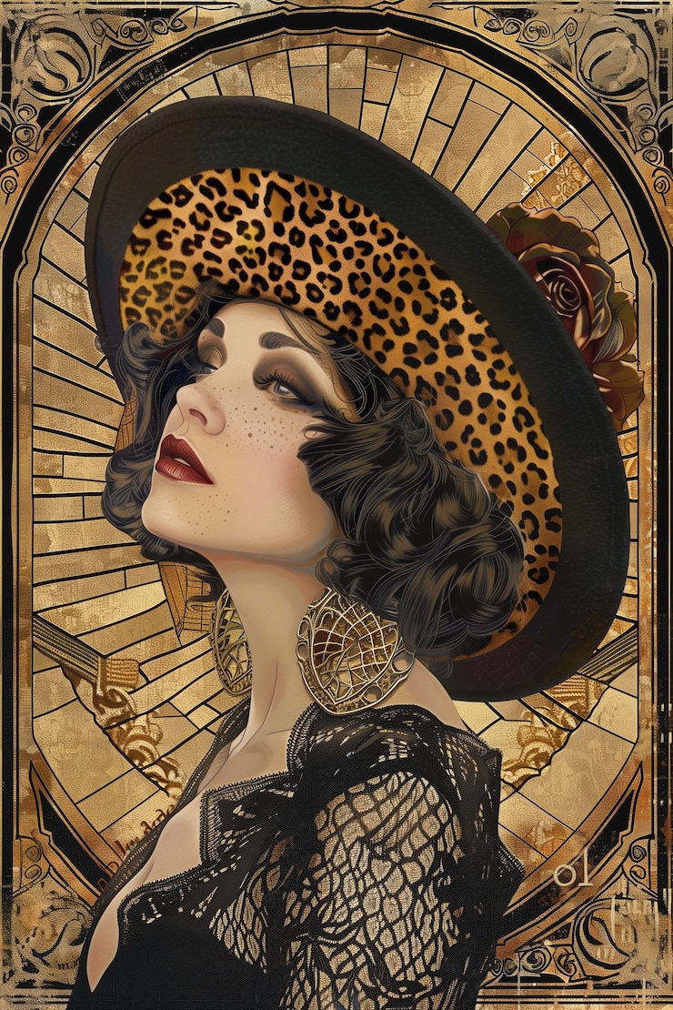 Bezpłatny plik Zdjęcie art nouveau portret pięknej kobiety