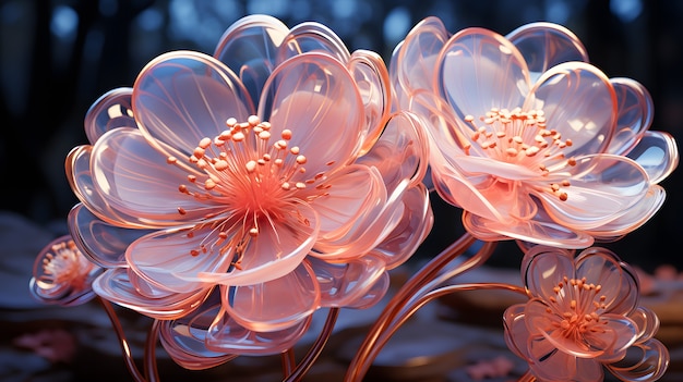 Asortyment abstrakcyjnych kwiatów 3d