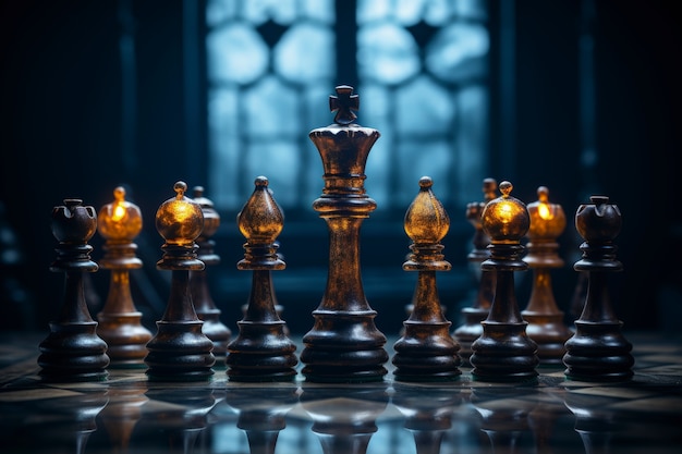 Asortyment luksusowych figur szachowych