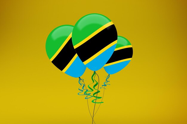 Balony z flagami Tanzanii