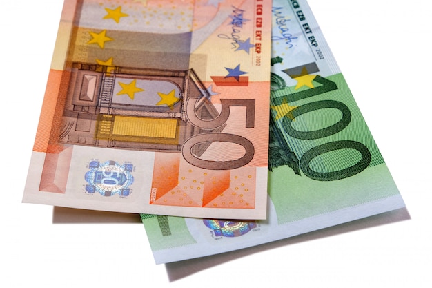 Bezpłatne zdjęcie banknoty 50 euro i 100