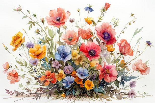 Bezpłatne zdjęcie beautiful watercolor floral arrangement