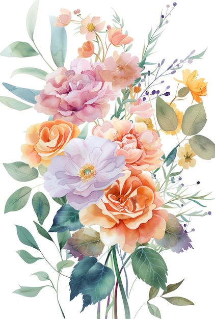 Bezpłatne zdjęcie beautiful watercolor floral arrangement