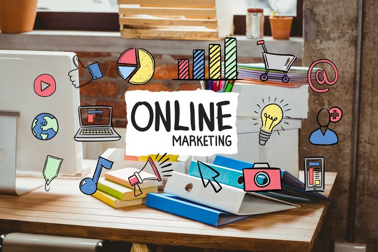Bezpłatny plik Zdjęcie biura biurko z marketingu online koncepcji biznesowej