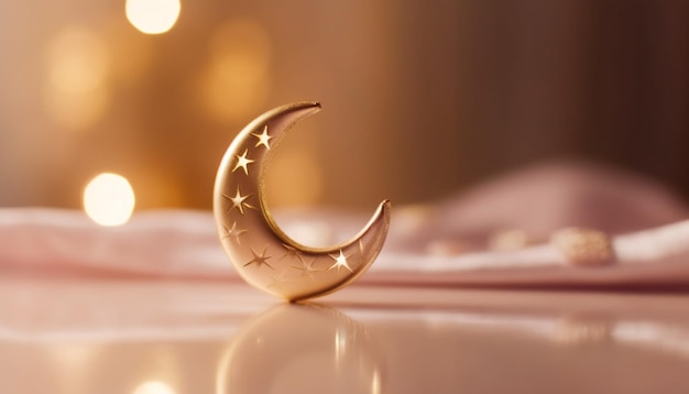 Bezpłatne zdjęcie błyszcząca złota świeca symbolizuje noc obchodów ramadanu wygenerowaną przez sztuczną inteligencję