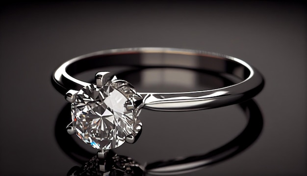 Bezpłatne zdjęcie błyszczący pierścionek z kamieniami szlachetnymi w platynowej luksusowej elegancji uchwycony przez sztuczną inteligencję