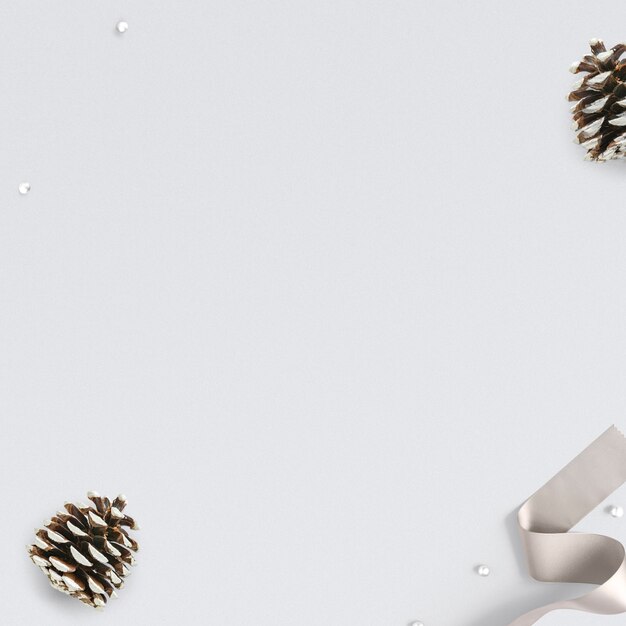 Boże Narodzenie sosna szyszka social media post tło z przestrzenią projektową