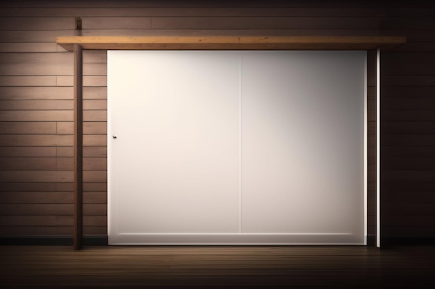 Bezpłatne zdjęcie brama garażowa z drewnianą ramą i białymi drzwiami.