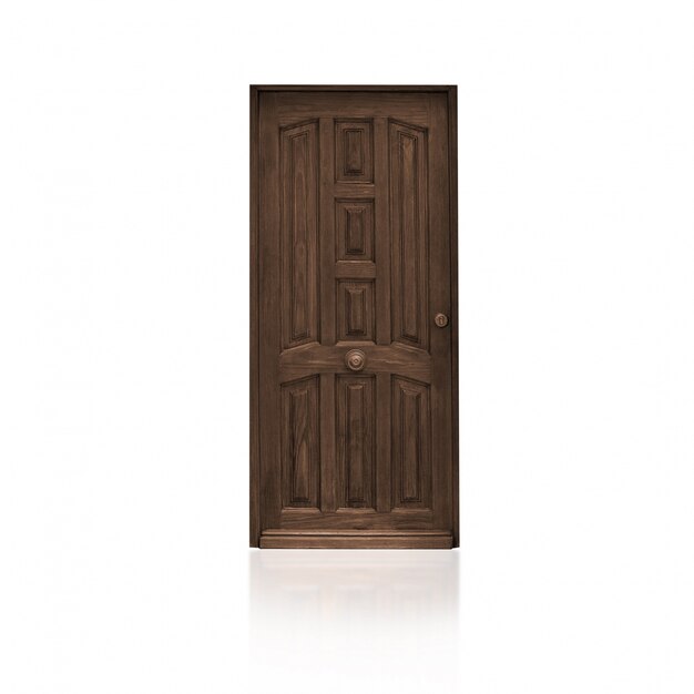Brązowe drzwi drewniane