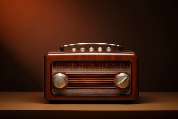 Brązowe retro elektroniczne urządzenie radiowe