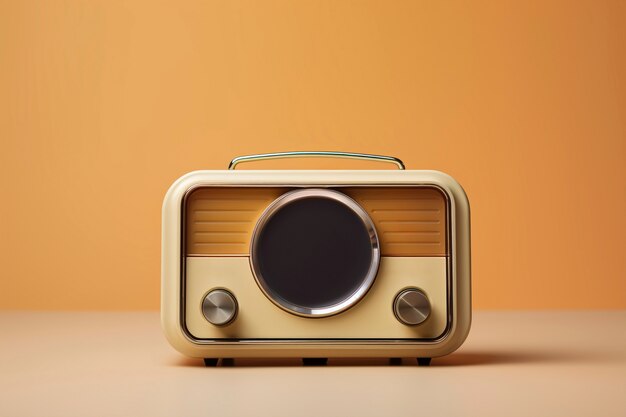 Brązowe retro elektroniczne urządzenie radiowe