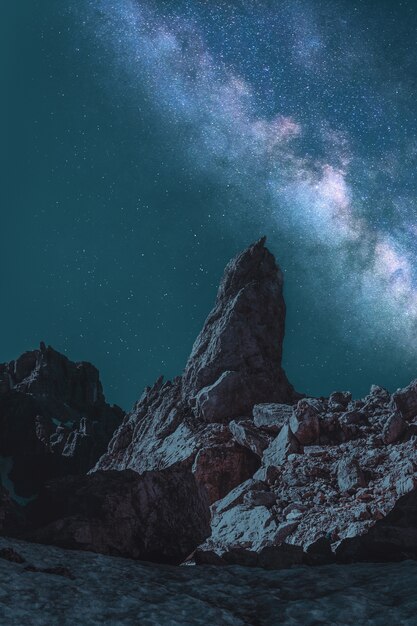 Brown Monolith Under Teal i Gray Milky Way