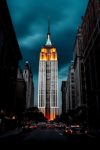 Budynek Empire State w nocy