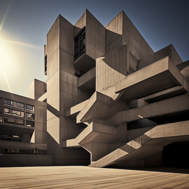 Budynek inspirowany neo-brutalizmem