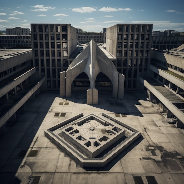 Budynek inspirowany neo-brutalizmem