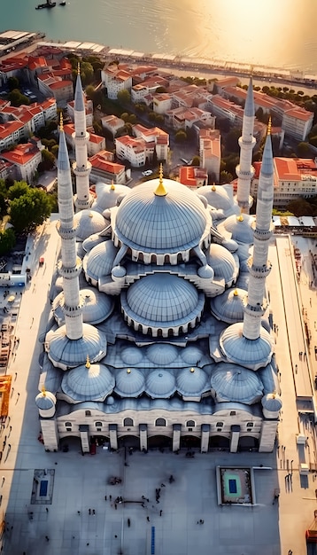 Bezpłatne zdjęcie budynek meczetu z skomplikowaną architekturą