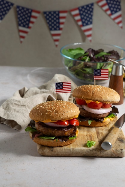 Burgery Z Układem Flagi Usa