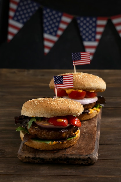 Burgery z układem flagi usa